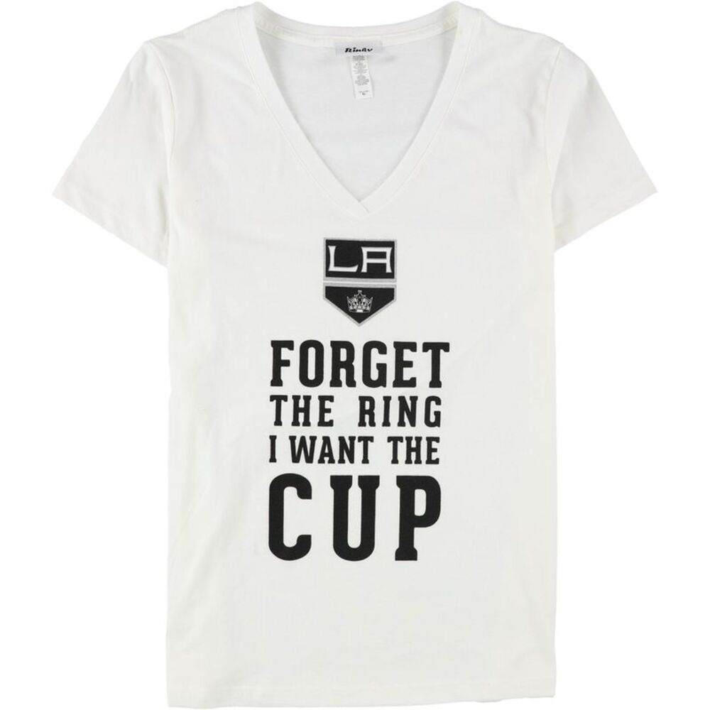 Rinky Womens Forget The Ring LA Kings Graphic T-Shirt, White, XL, DM